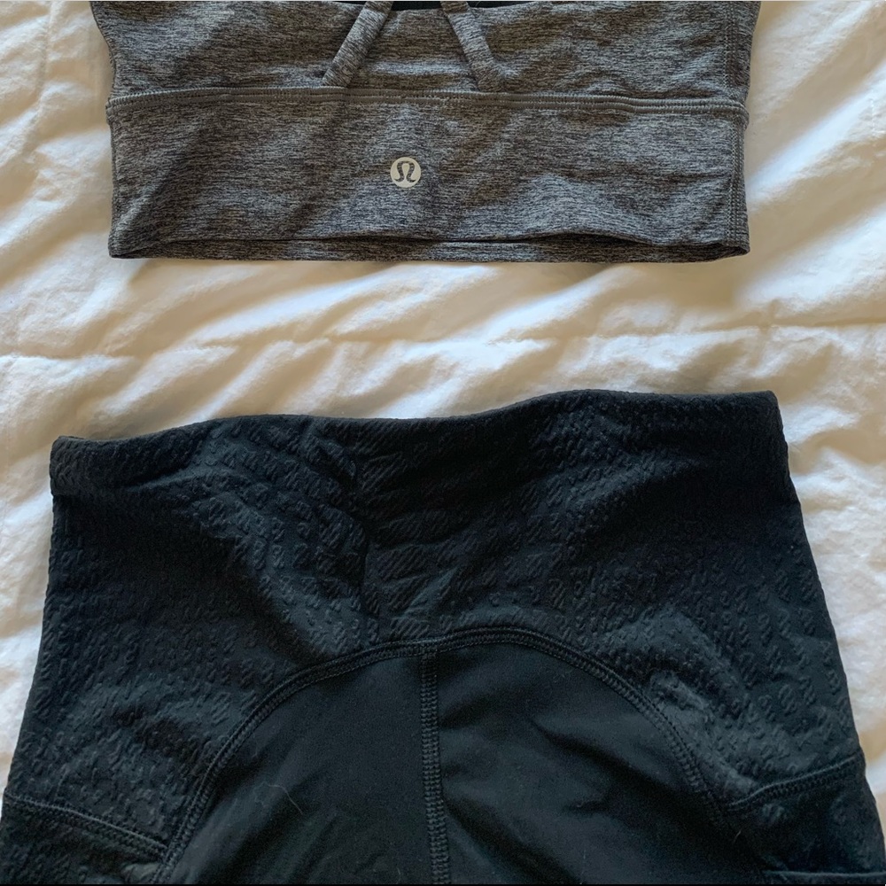 Black, side patterned, C9 leggings